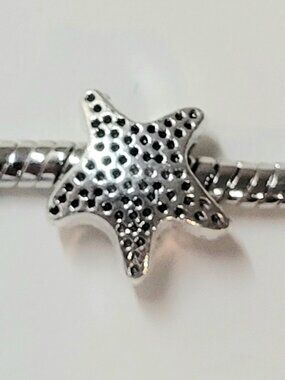 New! For Pandora Charm Bracelet Large Antique Silver Color Star Starfish Charm